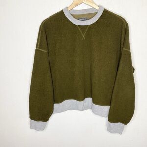 Toad&Co Olive Green and Gray Crew Neck Sweater